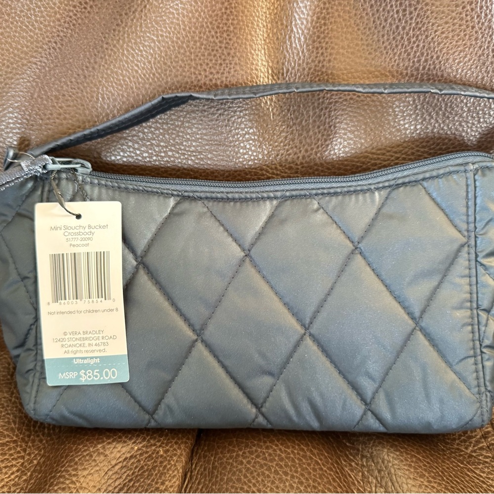 Brand New Vera Bradley Peacoat Blue Mini Slouchy Crossbody Bag